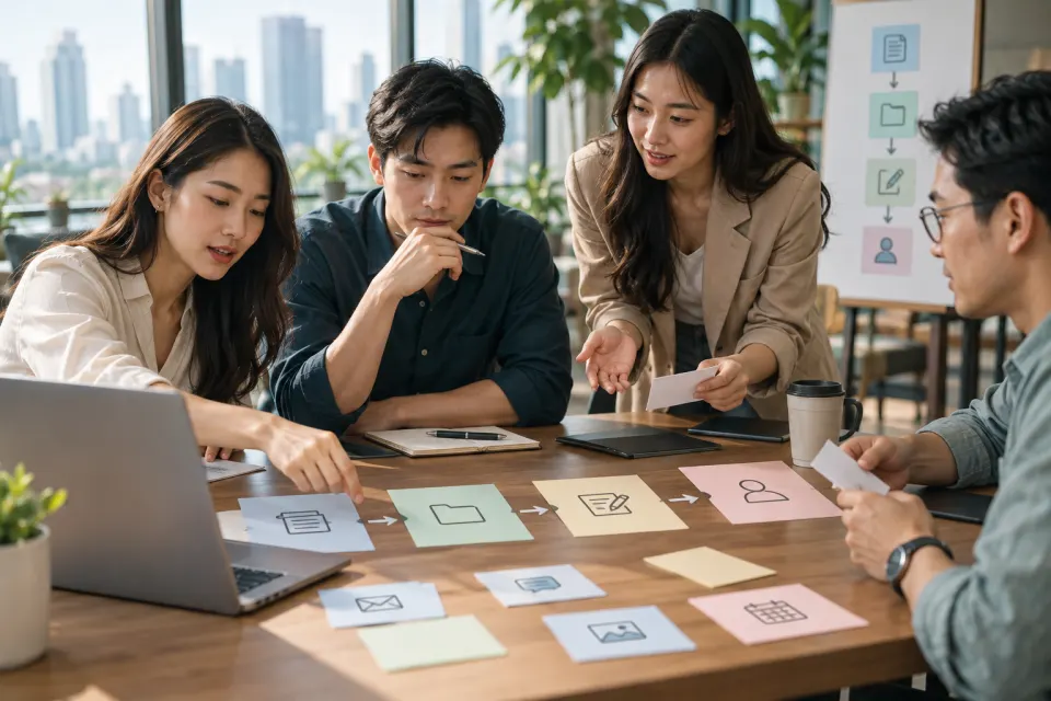 ภาพจำลองทีมไทยทดลองขั้นตอนผู้ช่วยกับข้อมูลตัวอย่าง