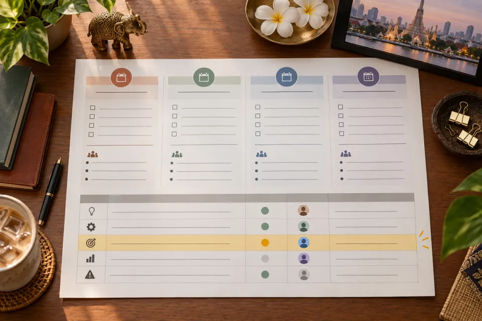 Illustrative review agenda and decision log